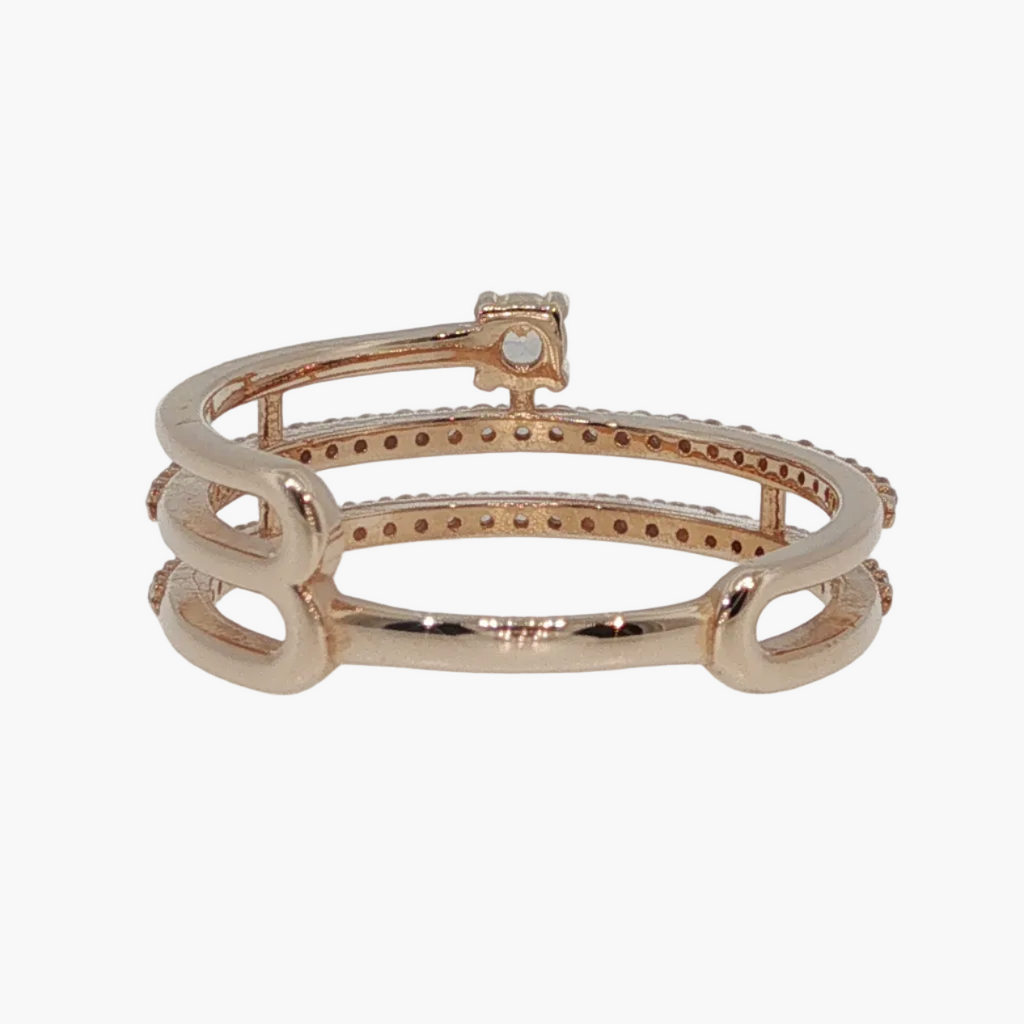 Multi-Row Diamond Stackable Ring in Rose Gold