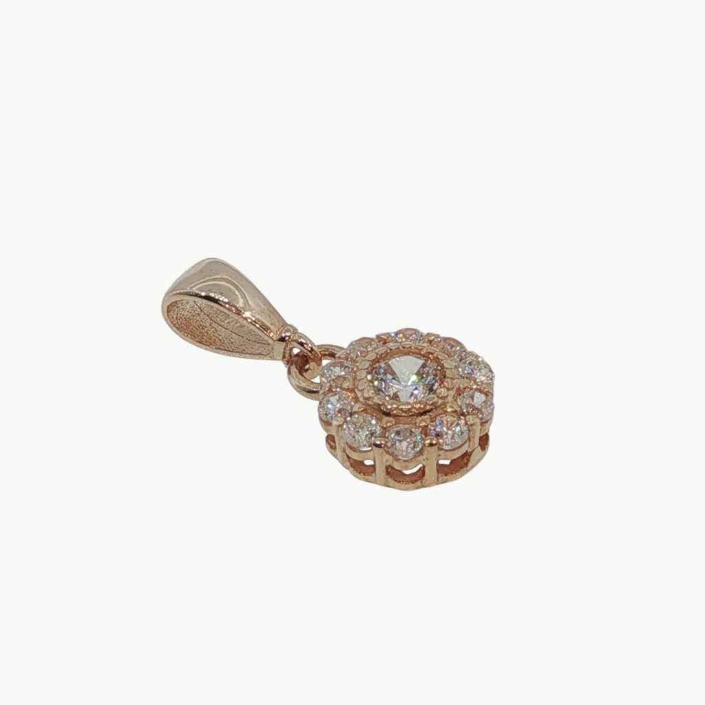 Rose Gold Diamond Halo Pendant