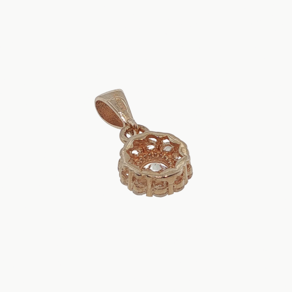 Rose Gold Diamond Halo Pendant