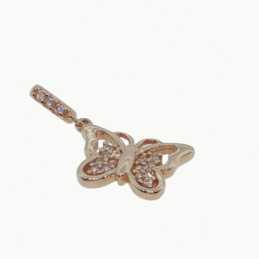 Diamond Butterfly Pendant in Rose Gold
