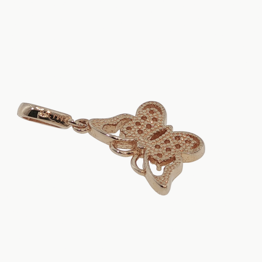 Diamond Butterfly Pendant in Rose Gold