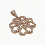 Diamond Floral Openwork Pendant in Rose Gold
