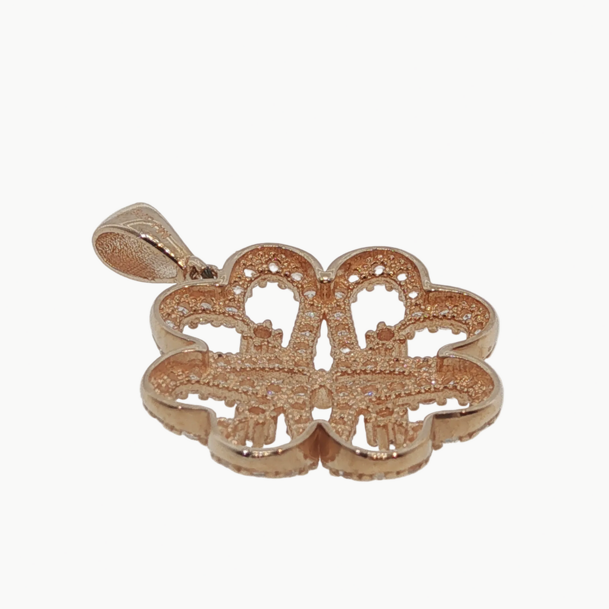 Diamond Floral Openwork Pendant in Rose Gold