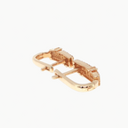 Three-Row Diamond Hoop Earrings in Rose Gold