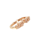 Three-Row Diamond Hoop Earrings in Rose Gold