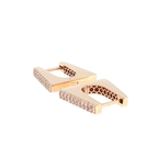 Diamond Pavé Geometric Hoop Earrings in Rose Gold