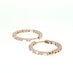 Diamond Hoop Earrings in Rose Gold