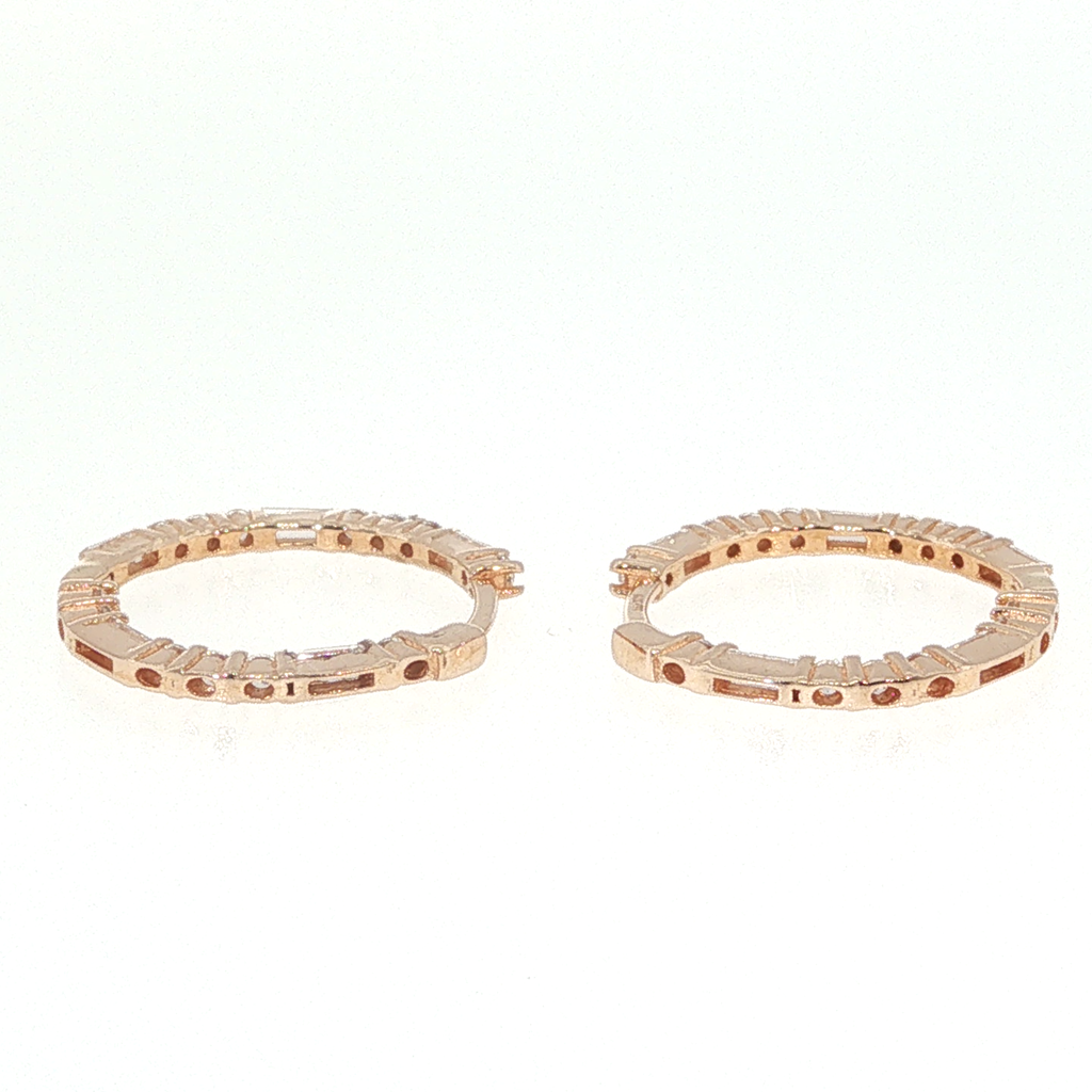 Diamond Hoop Earrings in Rose Gold