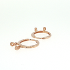 Rose Gold Diamond Dangle Hoop Earrings