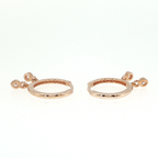 Rose Gold Diamond Dangle Hoop Earrings