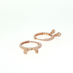 Rose Gold Diamond Dangle Hoop Earrings