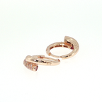 Rose Gold Huggie Hoop Earrings with Red Rubies