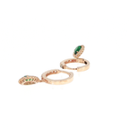 Pear-Cut Emerald Halo Drop Earrings in Rose Gold
