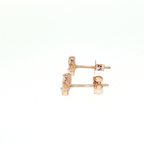 Rose Gold Marquise Diamond Curved Stud Earrings