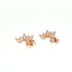 Rose Gold Marquise Diamond Curved Stud Earrings