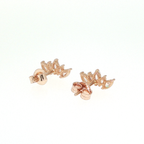 Rose Gold Marquise Diamond Curved Stud Earrings