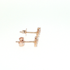 Rose Gold Marquise Diamond Curved Stud Earrings