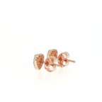Diamond Halo Heart Stud Earrings in Rose Gold