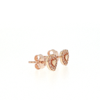Diamond Halo Heart Stud Earrings in Rose Gold