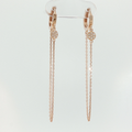 Rose Gold Diamond Cluster Dangle Chain Earrings