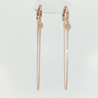 Rose Gold Diamond Cluster Dangle Chain Earrings