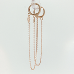 Rose Gold Diamond Cluster Dangle Chain Earrings
