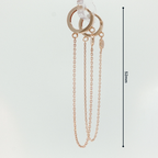 Rose Gold Diamond Cluster Dangle Chain Earrings