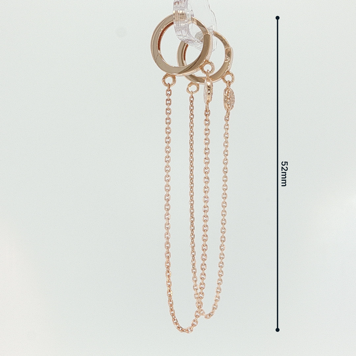 Rose Gold Diamond Cluster Dangle Chain Earrings