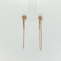 Minimalist Rose Gold Bar and Chain Dangle Earrings