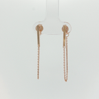 Minimalist Rose Gold Bar and Chain Dangle Earrings