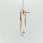 Minimalist Rose Gold Bar and Chain Dangle Earrings