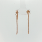 Minimalist Rose Gold Bar and Chain Dangle Earrings