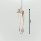 Minimalist Rose Gold Bar and Chain Dangle Earrings