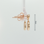 Diamond Pavé Disc Drop Earrings in Rose Gold