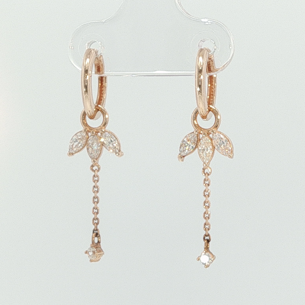 Rose Gold Diamond Dangle Earrings