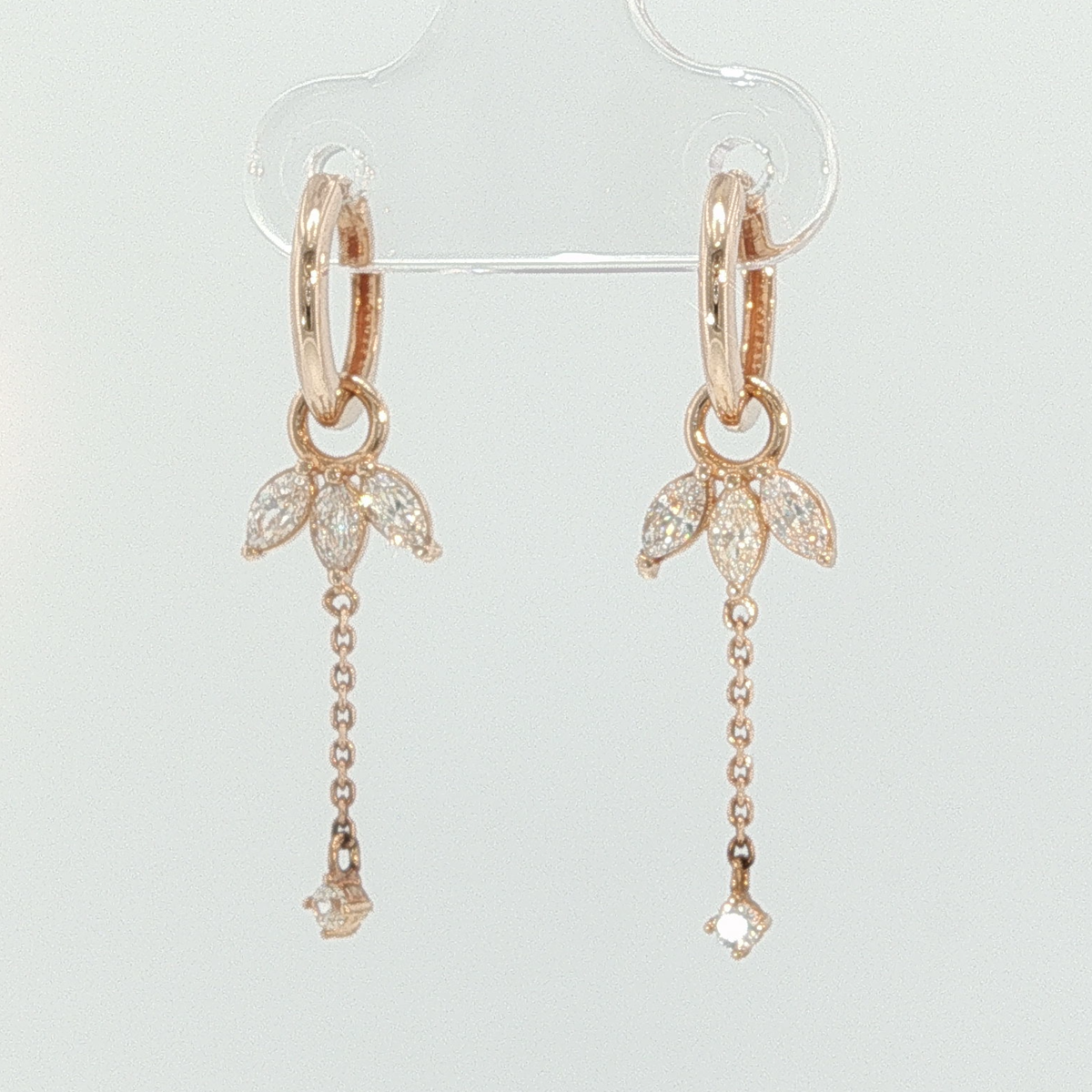 Rose Gold Diamond Dangle Earrings