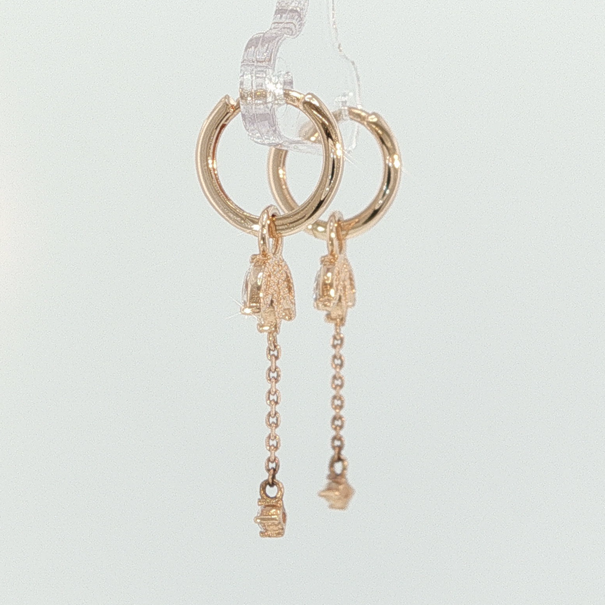 Rose Gold Diamond Dangle Earrings