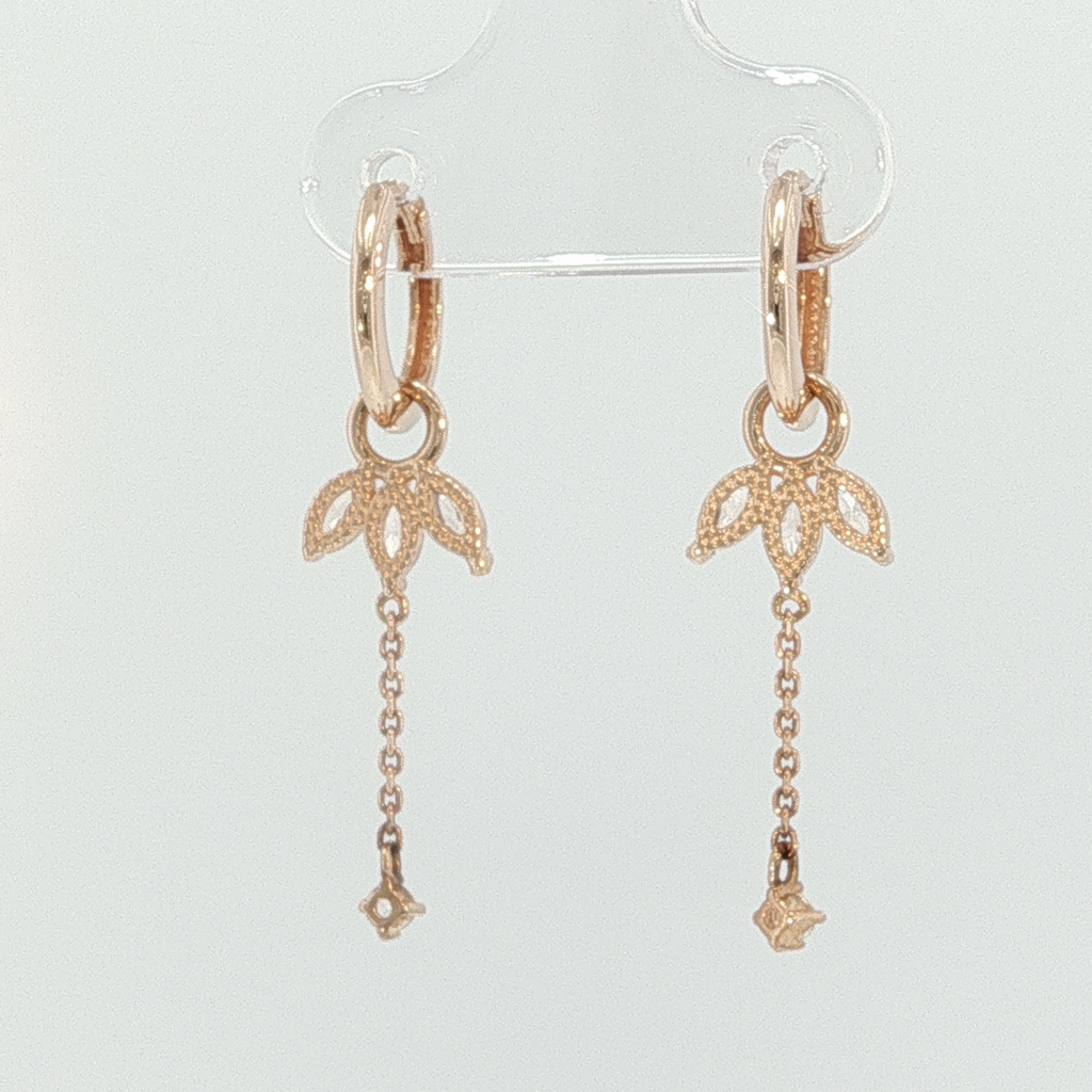 Rose Gold Diamond Dangle Earrings