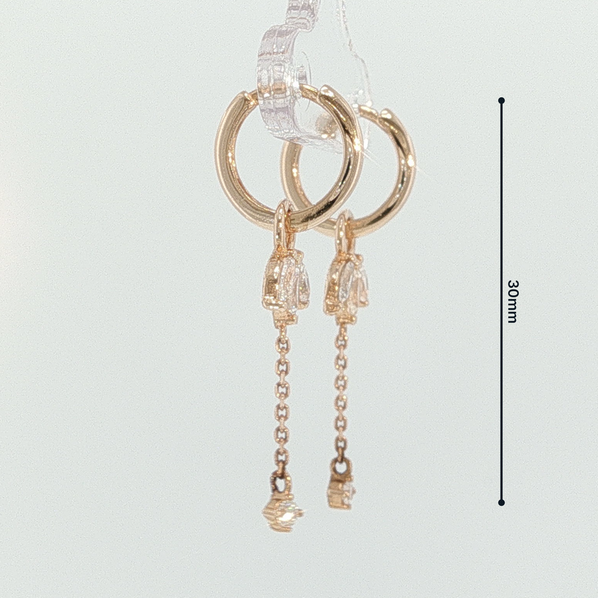 Rose Gold Diamond Dangle Earrings