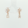 Pear Diamond Floral Drop Earrings in Rose Gold