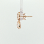 Pear Diamond Floral Drop Earrings in Rose Gold