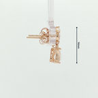 Pear Diamond Floral Drop Earrings in Rose Gold