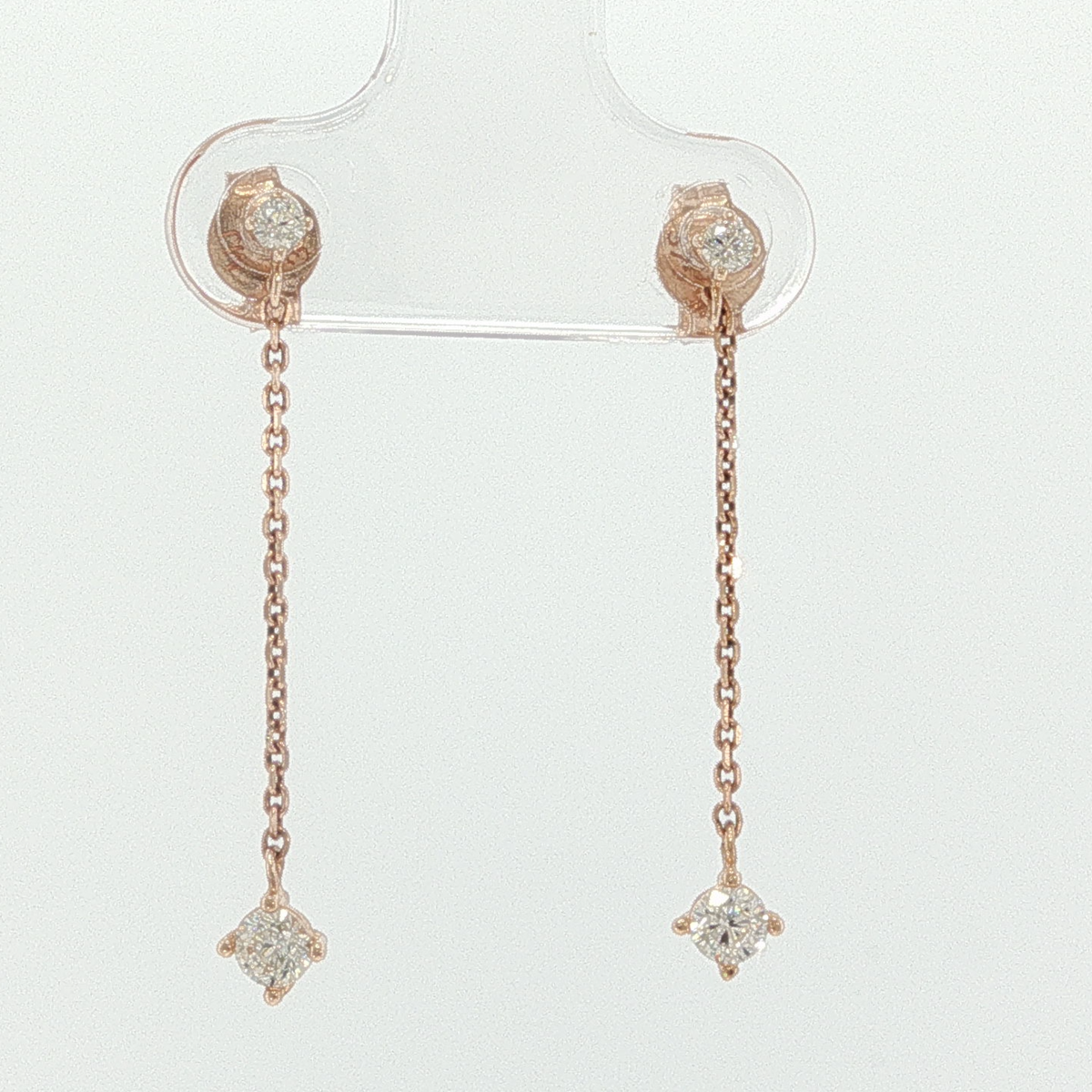 Diamond Dangle Earrings in Rose Gold