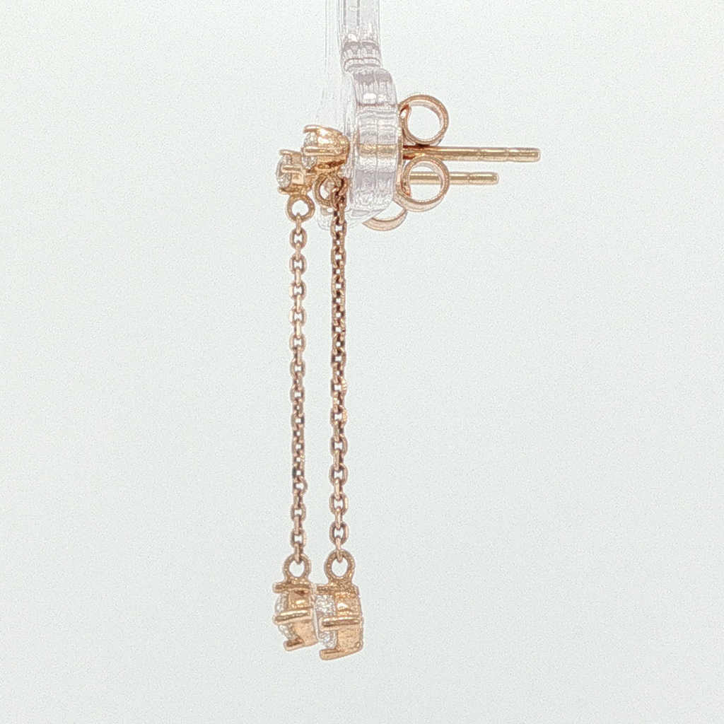 Diamond Dangle Earrings in Rose Gold