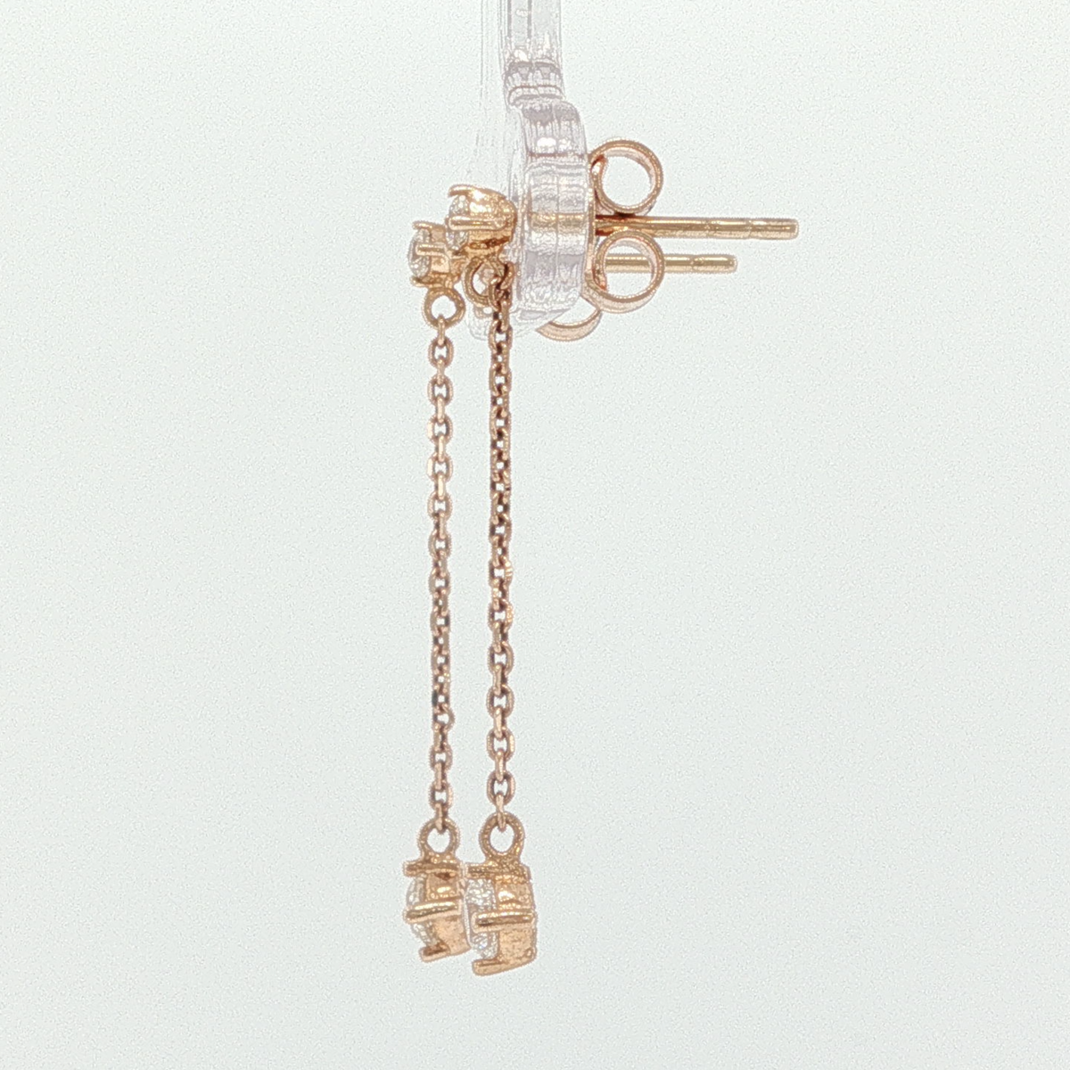 Diamond Dangle Earrings in Rose Gold
