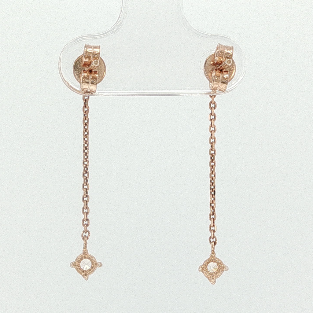 Diamond Dangle Earrings in Rose Gold