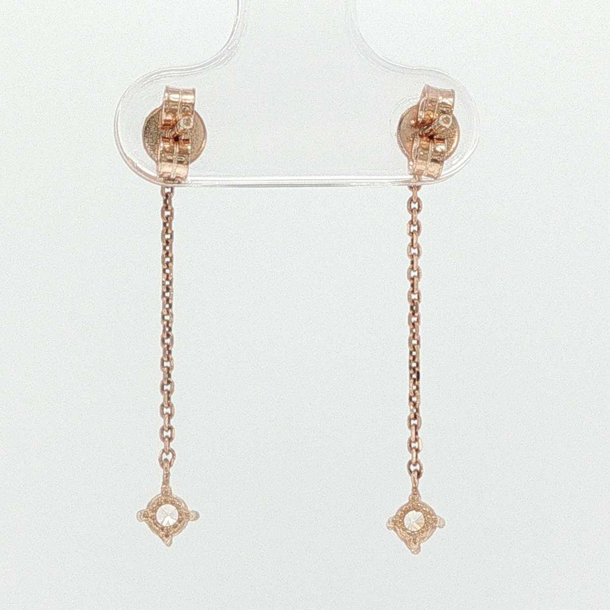 Diamond Dangle Earrings in Rose Gold