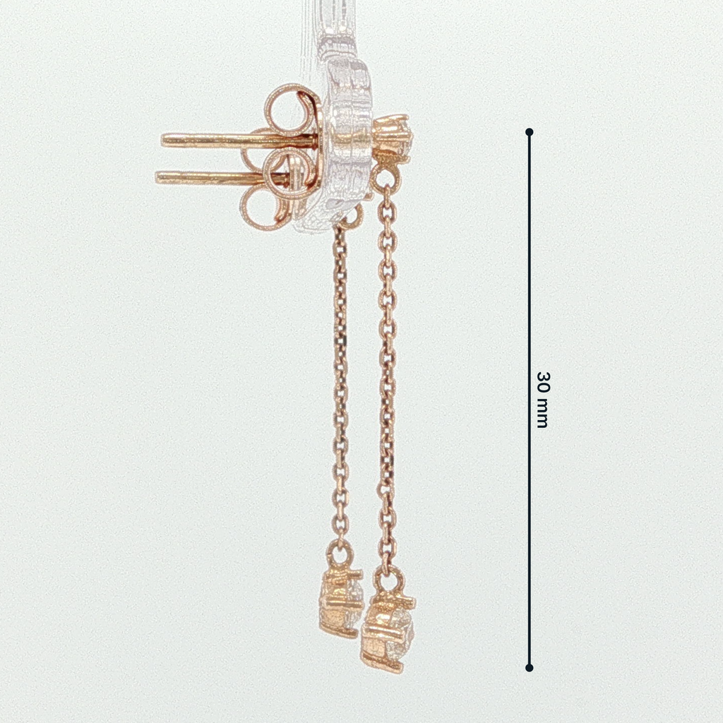 Diamond Dangle Earrings in Rose Gold