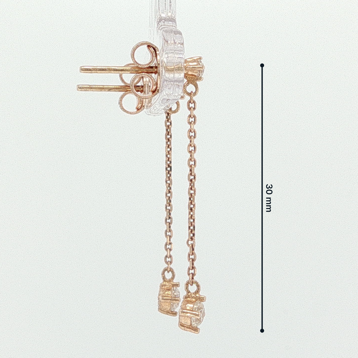 Diamond Dangle Earrings in Rose Gold