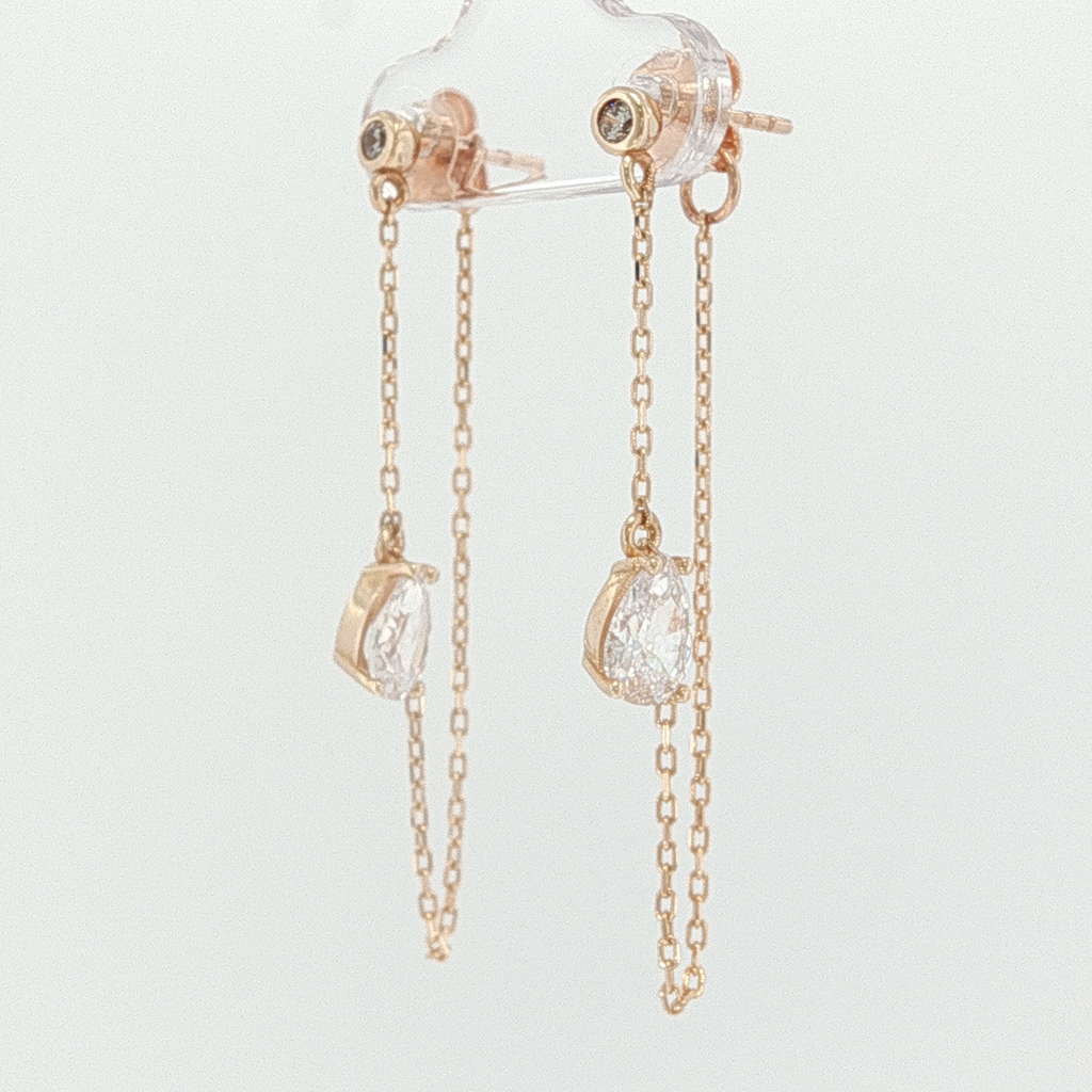 Rose Gold Diamond Dangle Earrings